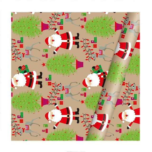 LSLJS Christmas Wrapping Paper Clearance, Christmas Gift Wrapping Paper, 10 Pcs Kraft Paper 20"x