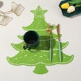 thumbnail image 1 of LSLJS Clearance under $5! Vinyl Hollowed Xmas Tree Placemats Personalized Placemats Non-slip Washable Place Mats Coffee Mats Table Mats for Dining Table Modern Home Decor Kitchen Utensils 16.5"H Green, 1 of 5