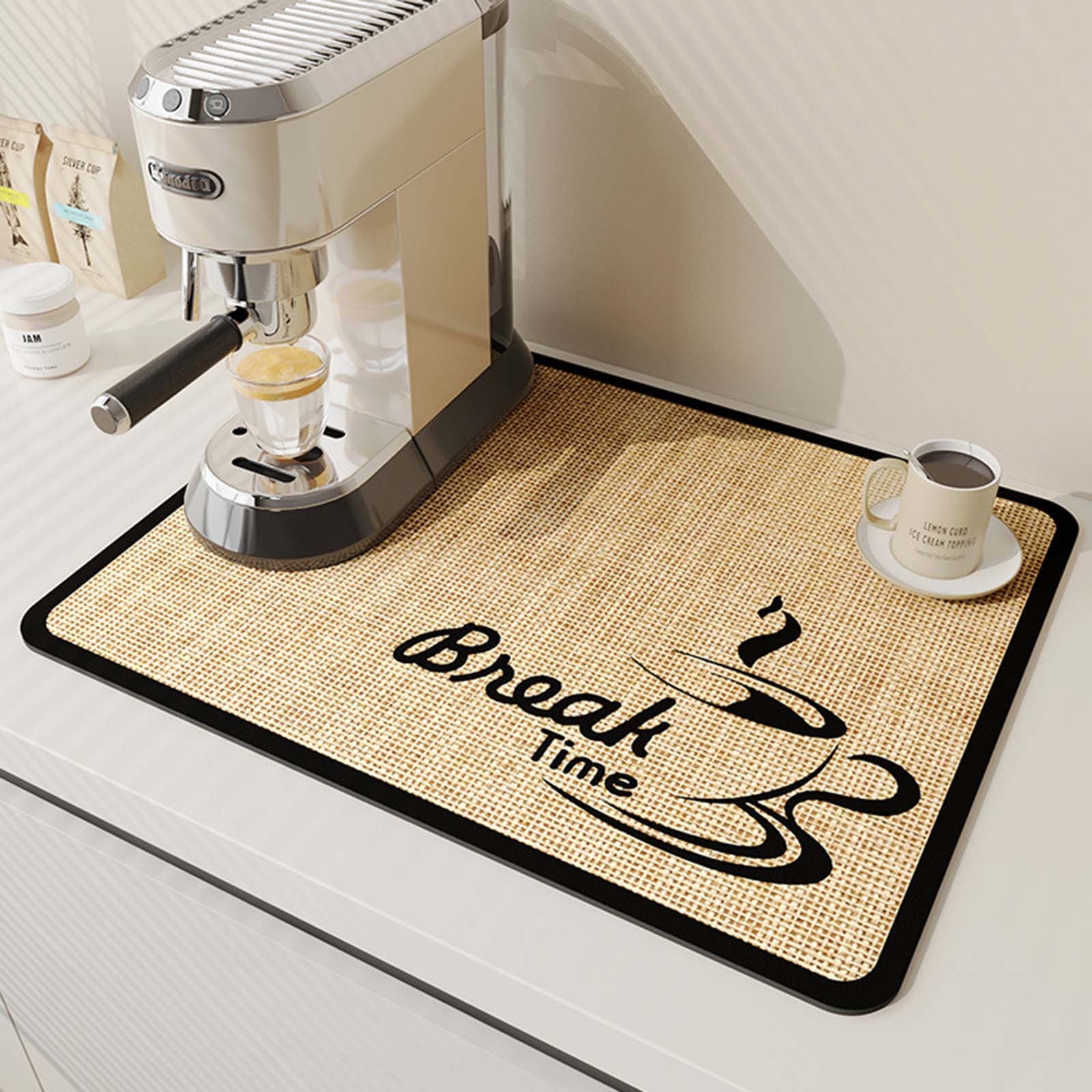 LSLJS Coffee Maker Mat for Countertops 16 x 12 Inch Drying Mat for