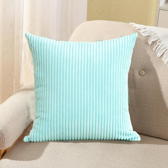 LSLJS Corduroy Throw Pillow Covers, 18x18 inch Velvet Corduroy Solid Color Striped Pillowcases Soft Breathable Pillow Case Decorative Square Cushion Cover Spring Home Decor for Couch Sofa Bedroom