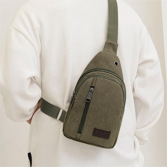 LSLJS Crossbody Bag Utility Thickened Sling Bag Three Zipper Adjustable Strap Shoulder Bag for Women & Men Gifts Outdoors Hiking Traveling