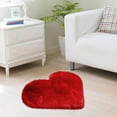 thumbnail image 1 of kladzum Cute Heart Shaped Rug for Bedroom Bathroom Living Room Wool Imitation Sheepskin Rugs Faux Non Slip Bedroom Carpet Mats 15.75x19.69inch Floor Mat on Clearance, 1 of 3