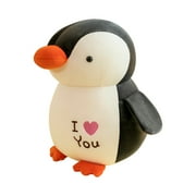 LSLJS Cute Penguin Throw Pillows Valentines Day Gifts, 13.8 inch Stuffed Animal Plush Toys Soft Skin-friendly Penguin Dolls with I Love You Pattern Hugging Pillow Sleeping Partner for Kids