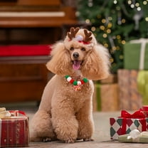 LSLJS Dog Collar With Bows Adjustable Soft Durable 9-12" Breathable Dog Collars for XS Small Medium Large Dogs Christmas Decorations