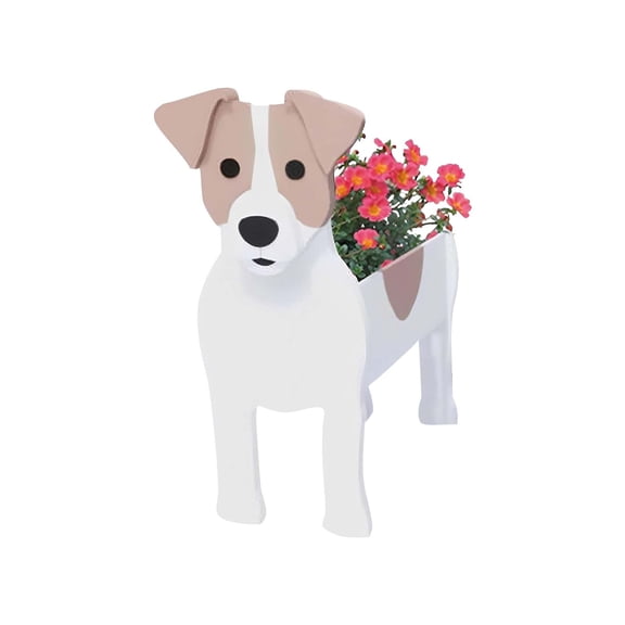 LSLJS Dog Planter Pots, Cute PVC Herb Garden Dog Flower Planter, Flat Abstract Puppy Design Plant Pots Animals Plant Container Spring Decoration Dog Flower Pot for Indoor Outdoor Garden Patio