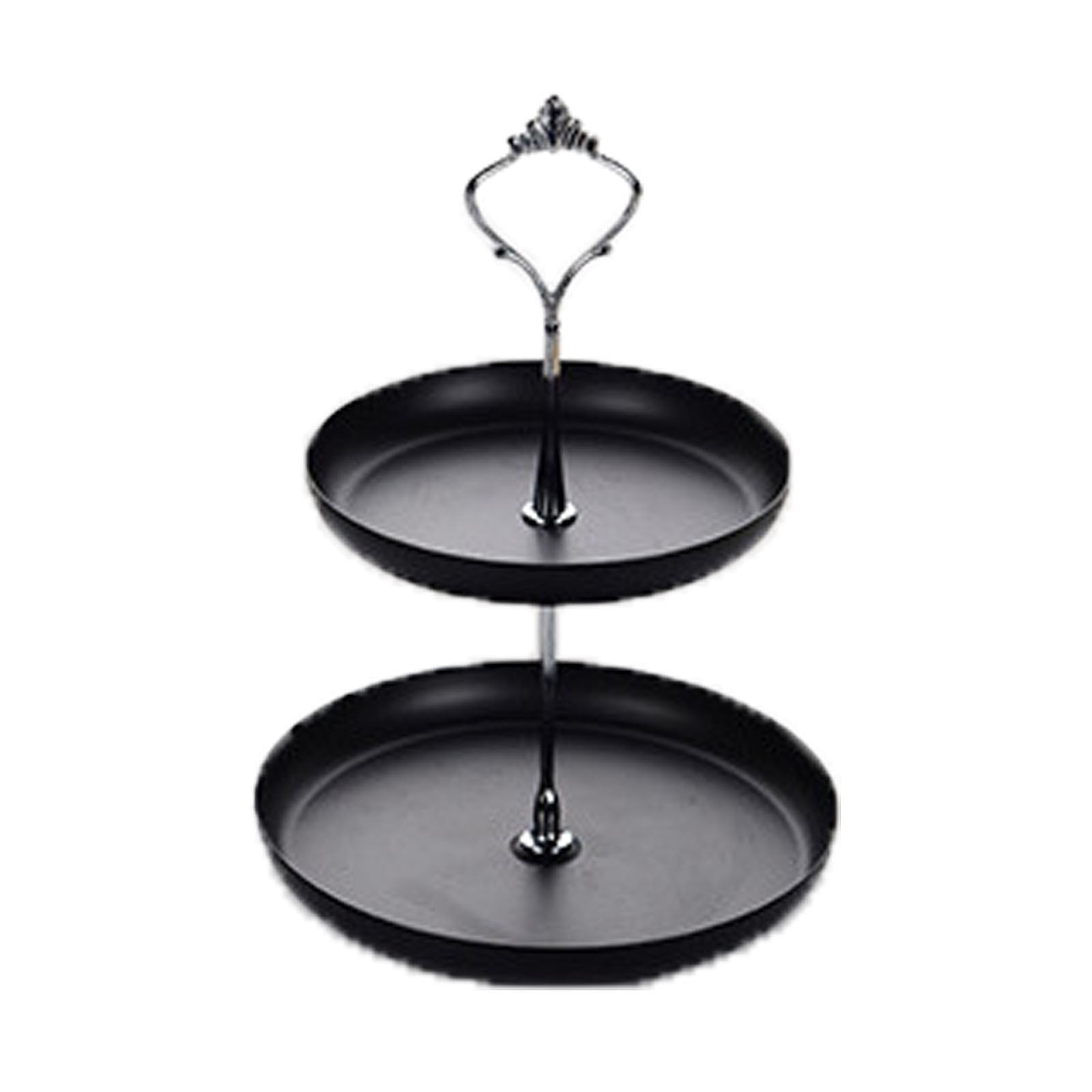 LSLJS Doublelayer Tray Round Metal Two Tier Cupcake Stand Dessert
