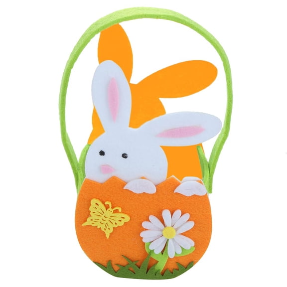 LSLJS Easter Bunny Baskets, Easter Decoration Non-Woven Rabbit Design Easter Eggs Basket with Handle Easter Egg Hunt Candy Treat Tote Bags Spring Decor Handbag Storage Container Gift Bags for Kids