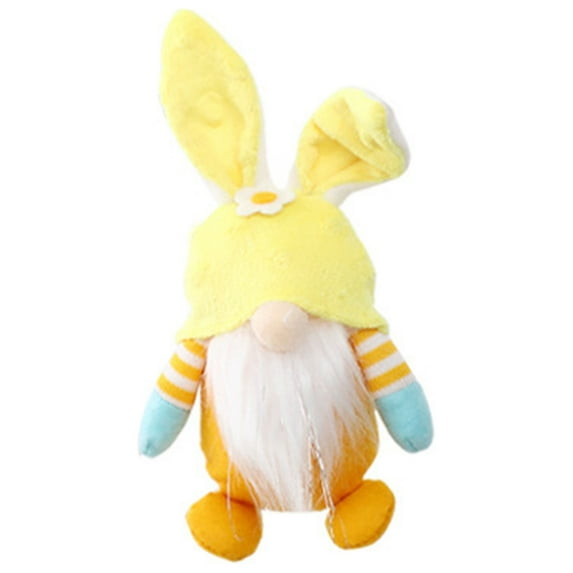 LSLJS Easter Faceless Gnome Plush Doll, Easter Decorations 7 inch Dwarf Stuffed Toys with Rabbit Ear Cute Easter Bunny Gnome Ornaments Spring Table Decor Handmade Swedish Tomtes Party Favors for Party