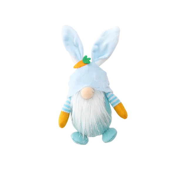 LSLJS Easter Faceless Gnome Plush Doll, Easter Decorations 7 inch Dwarf Stuffed Toys with Rabbit Ear Cute Easter Bunny Gnome Ornaments Spring Table Decor Handmade Swedish Tomtes Party Favors for Party