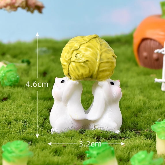 LSLJS Easter Rabbit Figurines, Easter Decorations 1.2 inch Resin Bunny Tabletop Ornaments, Gardening Rabbit Crafts Animals Statue Micro Landscape Spring Decor for Table Flower Pots Plants on Clearance