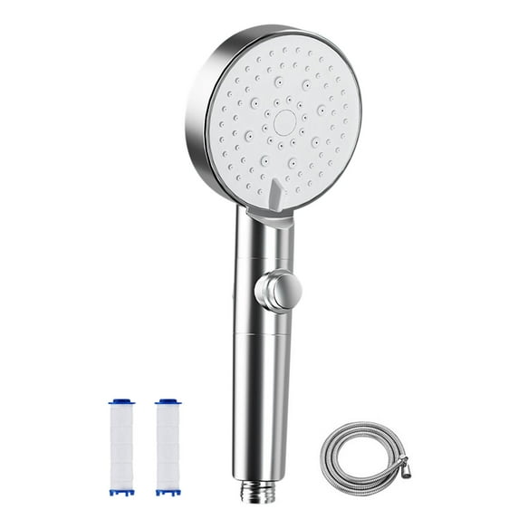 LSLJS Filtered Shower Head, High Pressure Handheld Shower Head with Pause Function 5 Spray Modes Shower Massager with Filters for Hard Water Detachable Anti-clog Nozzle Showerhead with Power Wash Mode