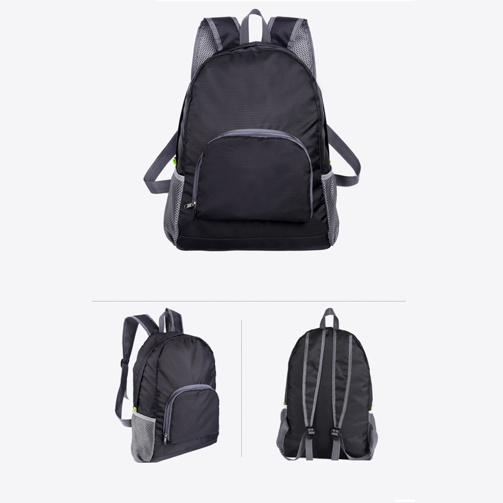 Mochila plegable ligera y portátil para senderismo, camping, ciclismo, viajes, compras, fitness y deportes, mochila escolar para mujer y hombre, color fluorescente minimalista, mochila