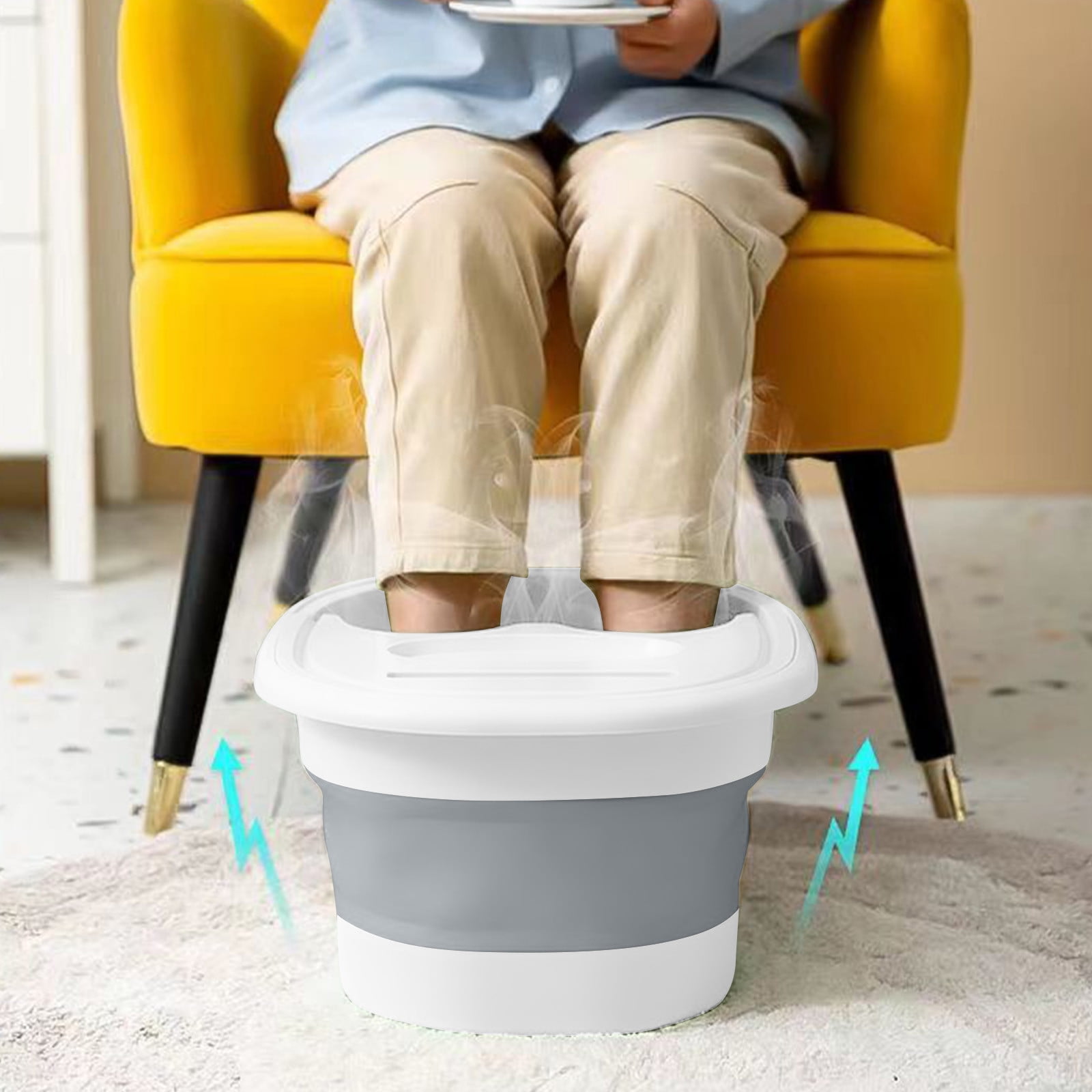 LSLJS Foldable Foot Bath Basin, Plastic Foot Soak Tub with Phone ...