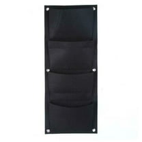 LSLJS Garden Wall Planter Grow Bags for Indoor Outdoor 4 Pockets Felt Wall Mount Plants Pot Heavy Duty Aeration Fabric Plant Bags Vertical Garden Plants Container Flower Growing Pouch for Hanging Herb