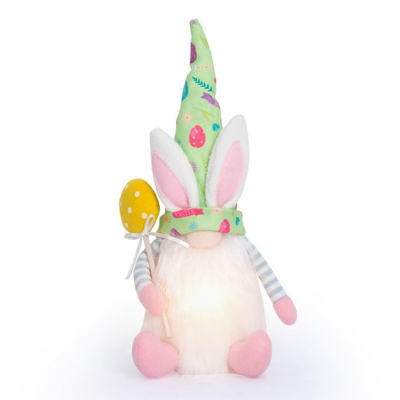 LSLJS Great Gifts for Less, Easter Decorations Lighted Easter Gnomes Ornaments Cute Easter Bunny Doll Plush Faceless Dwarf Rudolph Dolls Basket Stuffers for Kids Spring Gnomes Decorations for Home