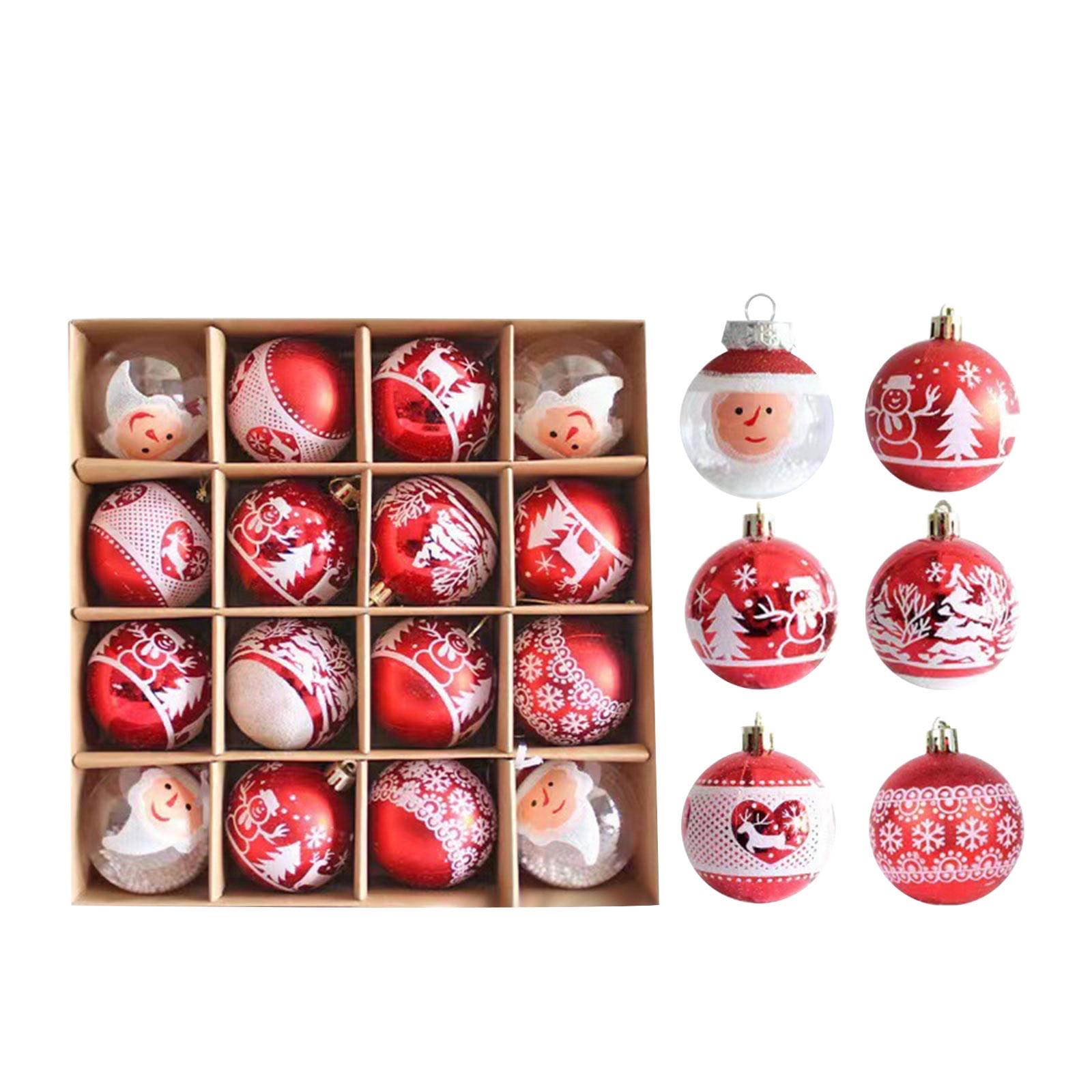 LSLJS Halloween Ball Ornaments Set,Halloween Themed 16 PCS Ornaments
