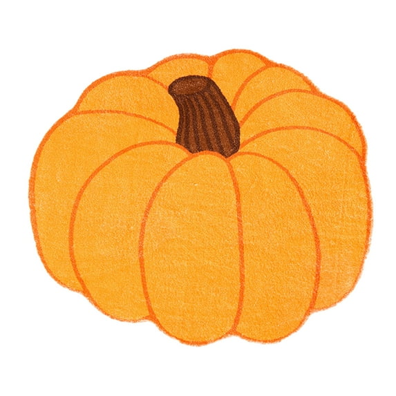 LSLJS Halloween Bathroom Rugs Irregular Orange Pumpkin Rug 15.8x23.6" Non-slip Super Absorbent Quick Dry Washable Mat,For Entrance Door,Bathroom Floor,Toilet,Kitchen,Fit Under Door,on Clearance