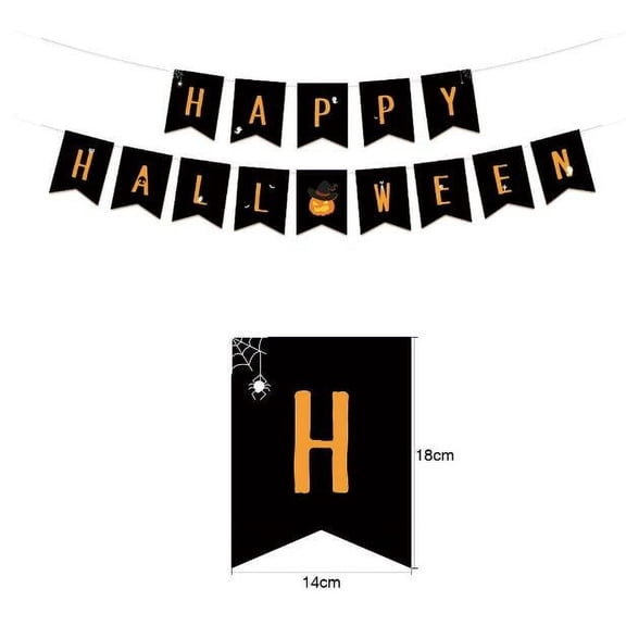LSLJS Halloween Decorations Flag,Halloween Party Venue Decoration, Fall Decorations for Home Pumpkin Bat Banner Decoration for Thanksgiving Havest