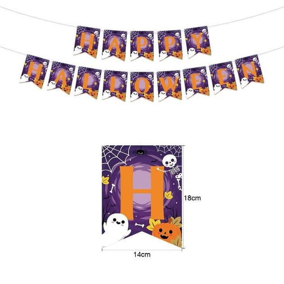 LSLJS Halloween Decorations Flag,Halloween Party Venue Decoration, Fall Decorations for Home Pumpkin Bat Banner Decoration for Thanksgiving Havest