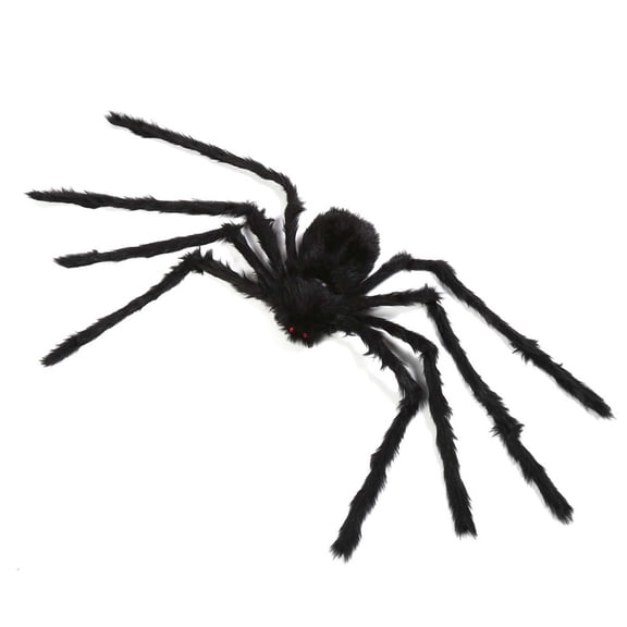 LSLJS Halloween Decorations Scary Giant Spider 200cm/78.7" Foldable Hairy Simulation Skull Big Spider Plush Spider Ornament for Halloween Birthday Party Indoor, Outdoor Yard Garden