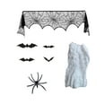 thumbnail image 1 of LSLJS Halloween Mood Decorations Set,Halloween Decorations Black Lace Fireplace Cloth, Spider Net with 60 Pcs Spiders and Bats,Humour Atmophere Prop Suitable Fireplace Wall, 1 of 5