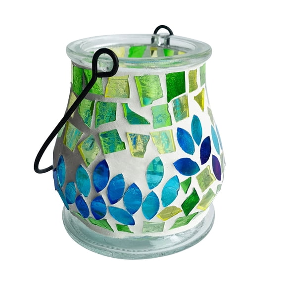 LSLJS Handheld Lantern Handcrafts Kit for Kids Adults, Educational Toddler Toys, Candlestick with Colorful Glass Tiles Lantern Crafts Materials Package Handmade Home Decor Valentine Birthday Gifts