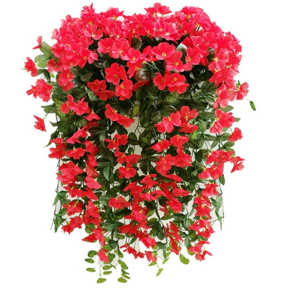 LSLJS Hanging Artificial Flowers Simulation Violet Silk Flowers Decoration, 33.5" Long No Fade Faux Plastic Plant Garland String DIY Rattan Floral Vine for Home Bridal Party Wall Porch Window
