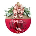 thumbnail image 1 of LSLJS Happy Valentine's Day Welcome Door Sign 12"x12" Rustic Wooden Hanging Wall Plaque Sign with Flowers & Bow Valentines Day Decorations Door Hanger Valentine Wreaths for Front Door Porch, 1 of 6