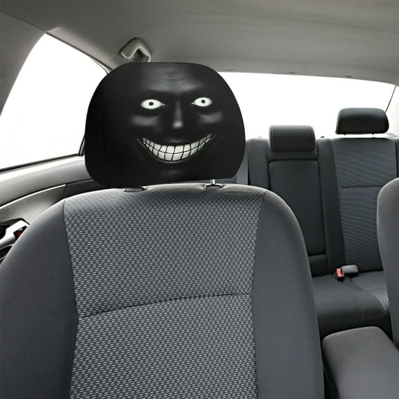 LSLJS Headrest Covers for Cars & Printed Funny Scary Monster Face - Car Headrest Cover & Stretchy Washable - Protector Universal Fit To All Car