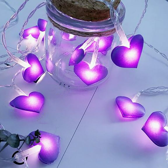 LSLJS Heart Shape String Lights, Valentines Decorations, 118 inch Peach Heart LED Lights Battery Operated Fairy Light Romantic Love Scene Layout Prop Decorative Lamp for Wedding Engagement Party