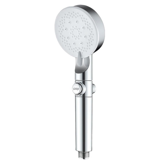 LSLJS High Pressure Shower Head, Large Panel Handheld Shower Head with Pause Function 5 Spray Modes Pressurized Powerful Spray Shower Massager Anti-clog Nozzles Showerhead Universal Bathroom Accessory