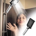 thumbnail image 1 of LSLJS High Pressure Shower Head, Large Panel Square Handheld Shower Head with 4 Spray Modes, Pressurized Powerful Spray Shower Massager High Flow Anti-clog Nozzles Showerhead Bathroom Accessories, 1 of 9