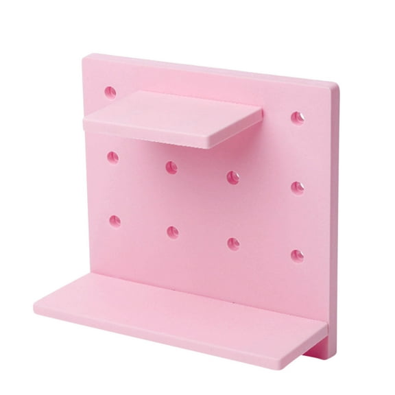 LSLJS Hole Plate Storage Rack, Bathroom Organizers and Storage Wall Mounted Plastic Hole Board Storage Shelf No Drilling Self Adhesive Toiletries Holder Bookshelves Modern Style Floating Wall Shelf