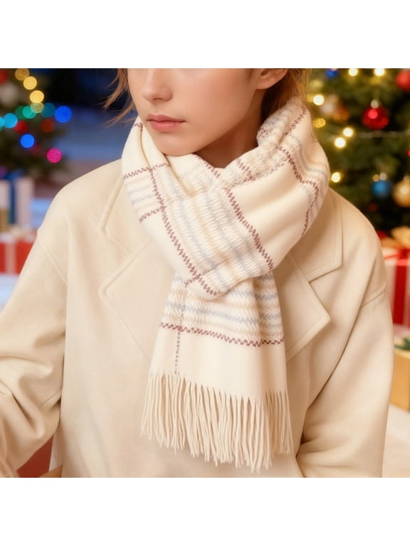 Holiday Gifts Winter Warm Scarf for Women Casual Trendy Plaid Neck Scarves