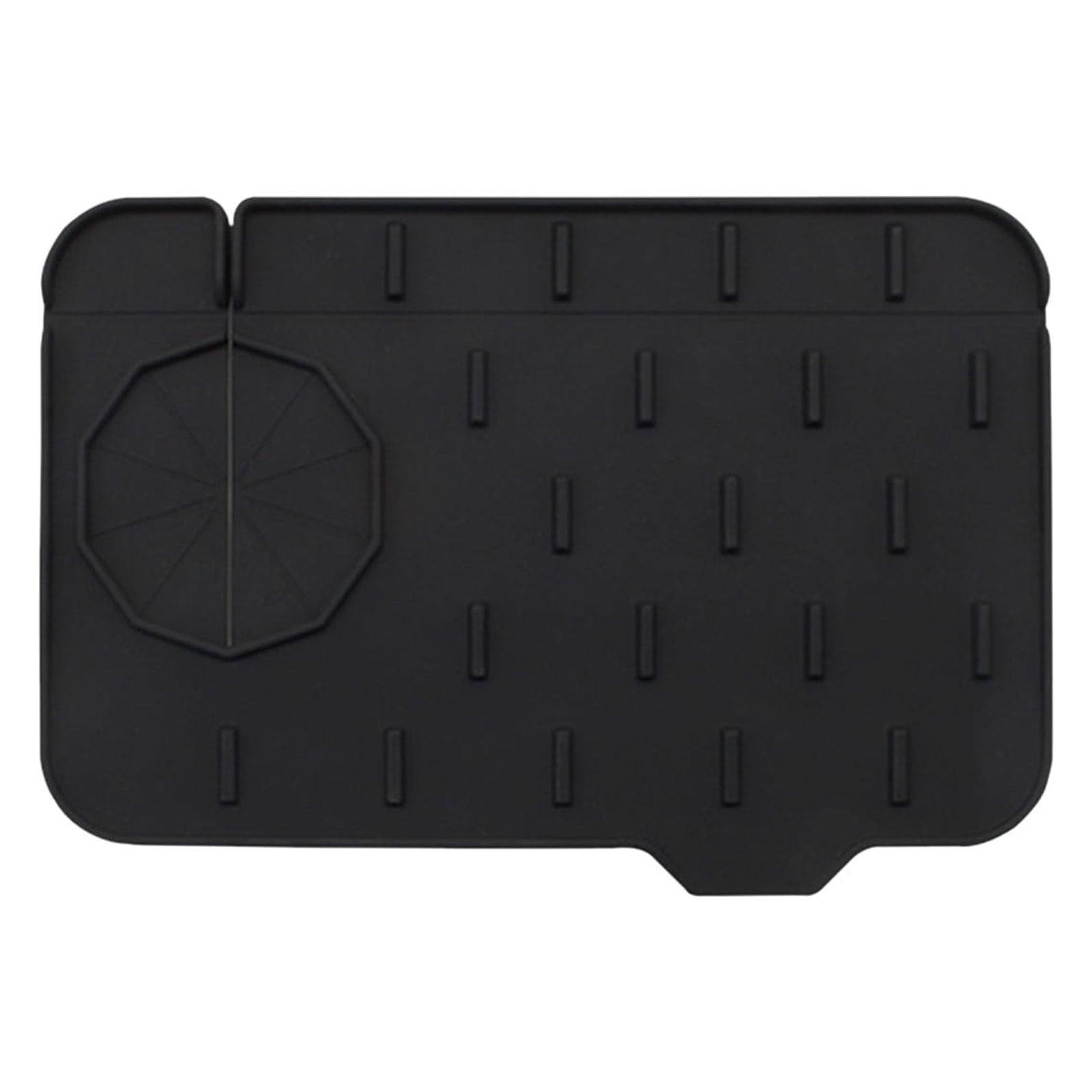 LSLJS Kitchen Sink Splash Guard Silicone Faucet Handle Drip Catcher Tray Mat, Selfdraining