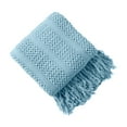 thumbnail image 1 of LSLJS Knitted Throw Blankets, 51x79 inch Solid Color Knitted Crochet Throw Blankets with Tassels Boho Style Cozy Lightweight Farmhouse Decorative Blanket Christmas Gifts for Couch Bed Sofa All Seasons, 1 of 6