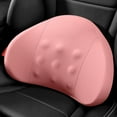 thumbnail image 1 of LSLJS Lumbar Cushion Memory Foam Lumbar Support Pillow for Car - Mid/Lower Back Support Cushion - for Car Seat, Office Chair, Recliner Driver Lumbar Cushion Driving Waist Protection Backrest Pink, 1 of 8