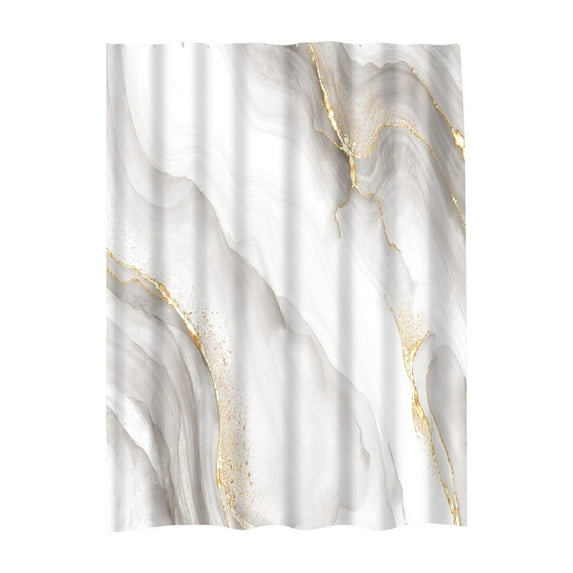 LSLJS Marble Shower Curtain for Bathroom 71*59" Gold Gray Watercolor Modern Ink Art Bath Decor Abstract Granite Fabric Waterproof Hotel Quality Bath Accessories for Bathtub, Bathroom