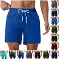 thumbnail image 1 of LSLJS Mens Swim Trunks with Liner Elastic Drawstring Big & Tall Board Shorts Solid Color Hawaiian Shorts Mens Bathing Suit Swimwear Swim Shorts L-3XL, 1 of 7