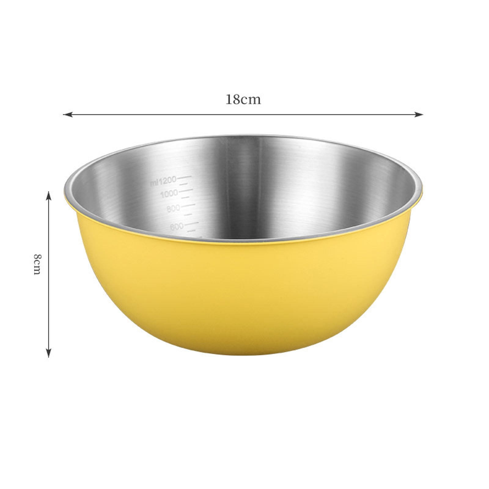 LSLJS Metal Bowl,Stainless Steel Metal Basin,Yellow Flat Bottom Mixing ...