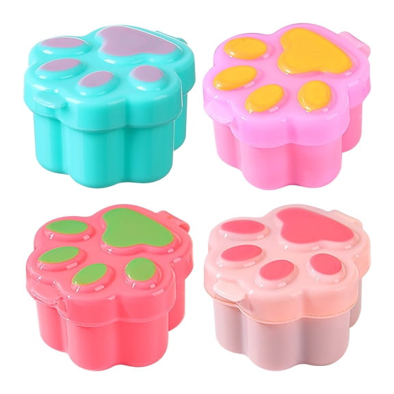 LSLJS Mini Seasoning Soy Dish with Lid Snack Serving Dishes Plastic Cute Cat Paw Shape Sushi Soy Dipping Bowl Dessert Bowels Condiment Dishes For Kitchen Lunch Dinner Meal