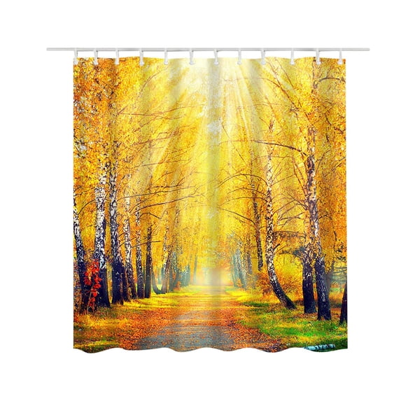 LSLJS Nature Landscape Shower Curtain Set with 12 hooks Tropical Forest Summer Scenery Printed 150X180cm Waterproof Quick-dry Mildew-proof Machine Washable For Bathtubs Spa Bathroom