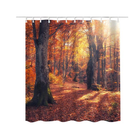 LSLJS Nature Landscape Shower Curtain Set with 12 hooks Tropical Forest Summer Scenery Printed 150X180cm Waterproof Quick-dry Mildew-proof Machine Washable For Bathtubs Spa Bathroom