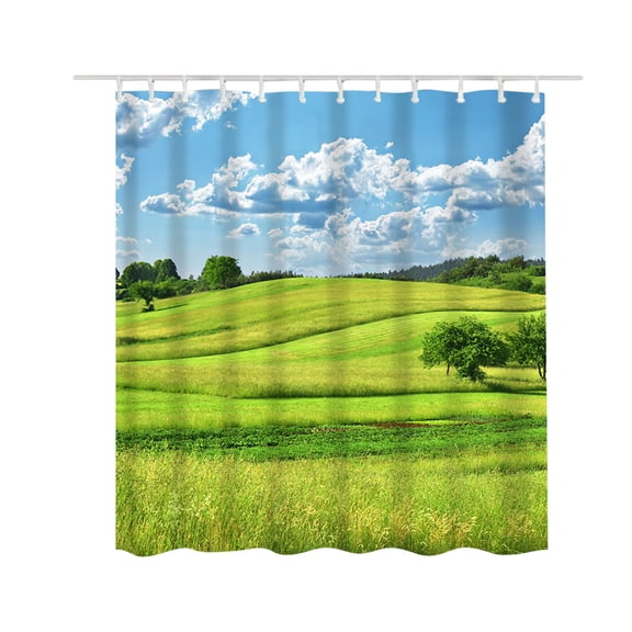 LSLJS Nature Landscape Shower Curtain Set with 12 hooks Tropical Forest Summer Scenery Printed 150X180cm Waterproof Quick-dry Mildew-proof Machine Washable For Bathtubs Spa Bathroom