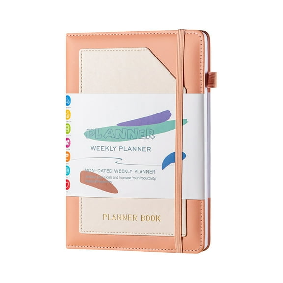 LSLJS Notebook Planner 2023-2024 Academic Year,A5 Sturdy Hardcover Composition Notebook with Sticker Financial Planning Log, Goal Recording,Organizer Notebook,Productivity Journal For Home Office