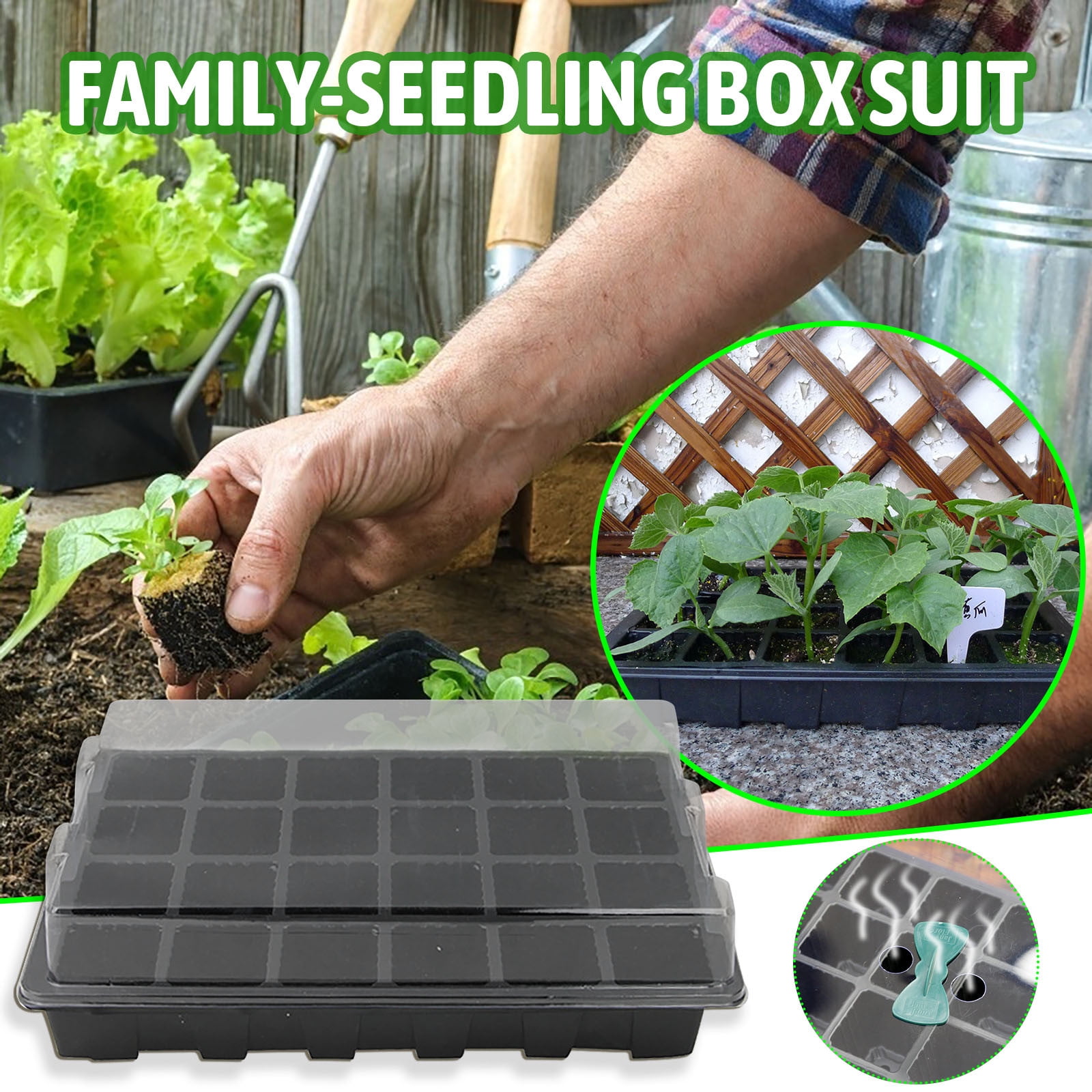 LSLJS On Clearance! 24 Cells Reusable Seed Starting Trays Seed Starters