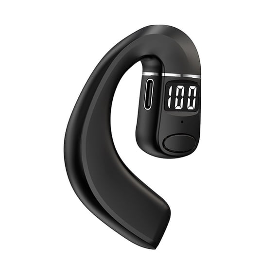 LSLJS Open Ear Headphones, Wireless Business Single Earpiece Bluetooth 5.3 Air Conduction Headset with Digital Display, Noise Cancelling Ergonomic Design Headphone with Mic for Sports Workout Driving