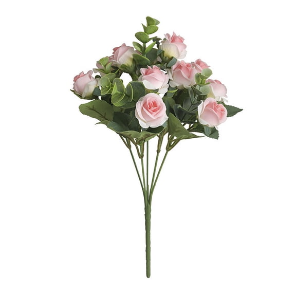 LSLJS Outdoor Artificial Flowers Realistic Rose Plastic Flowers Decoration, No Fade Faux Plant Shrubs DIY Wedding Bouquet Filler Floral Picks for Home Bridal Party Valentine on Clearance