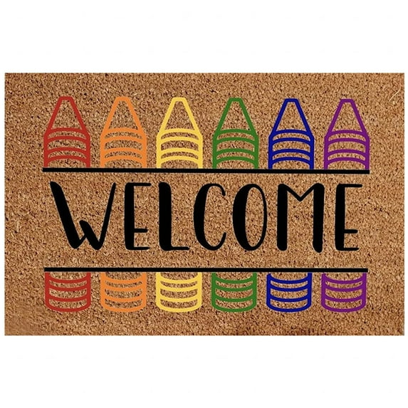 LSLJS Outdoor Rug Summer Floor Mats 16x24" Non-Slip Quick Dry Waterproof PVC Classroom Style Decor Teacher Welcome Mat Front Door Rug For Outdoor And Indoor Uses, Balcony, Porch
