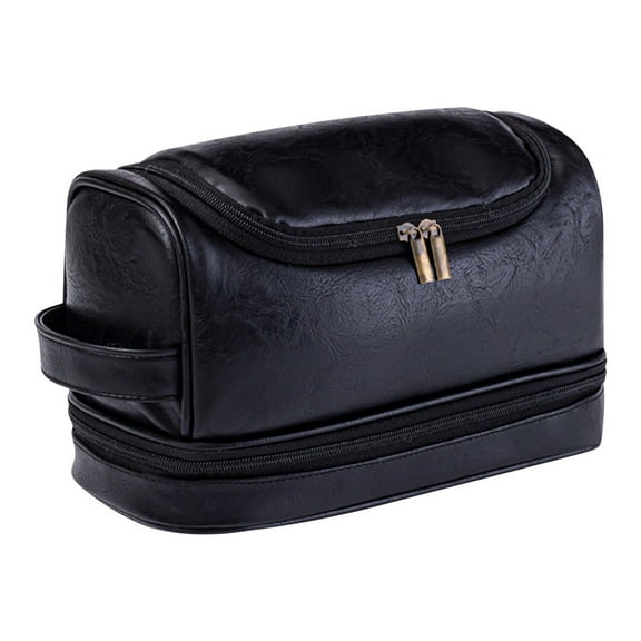 LSLJS Personalized Travel Toiletry Bag for Men/Women, Large Capacity PU Leather Makeup Bag Waterproof Toiletries Organizer Case Valentines Day Gifts Men's Shaving Dopp Kit Travel Accessories